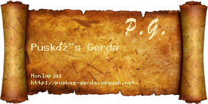 Puskás Gerda névjegykártya